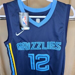 New-Nike Grizzlies Morant-Dark Blue and Sky Blue Jersey